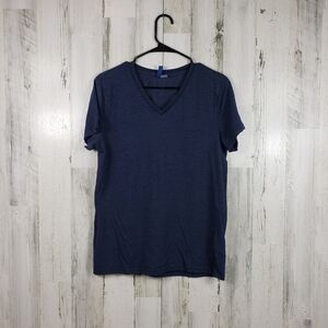 mens divided by H&M basic blue short sleeve vneck tshirt size medium